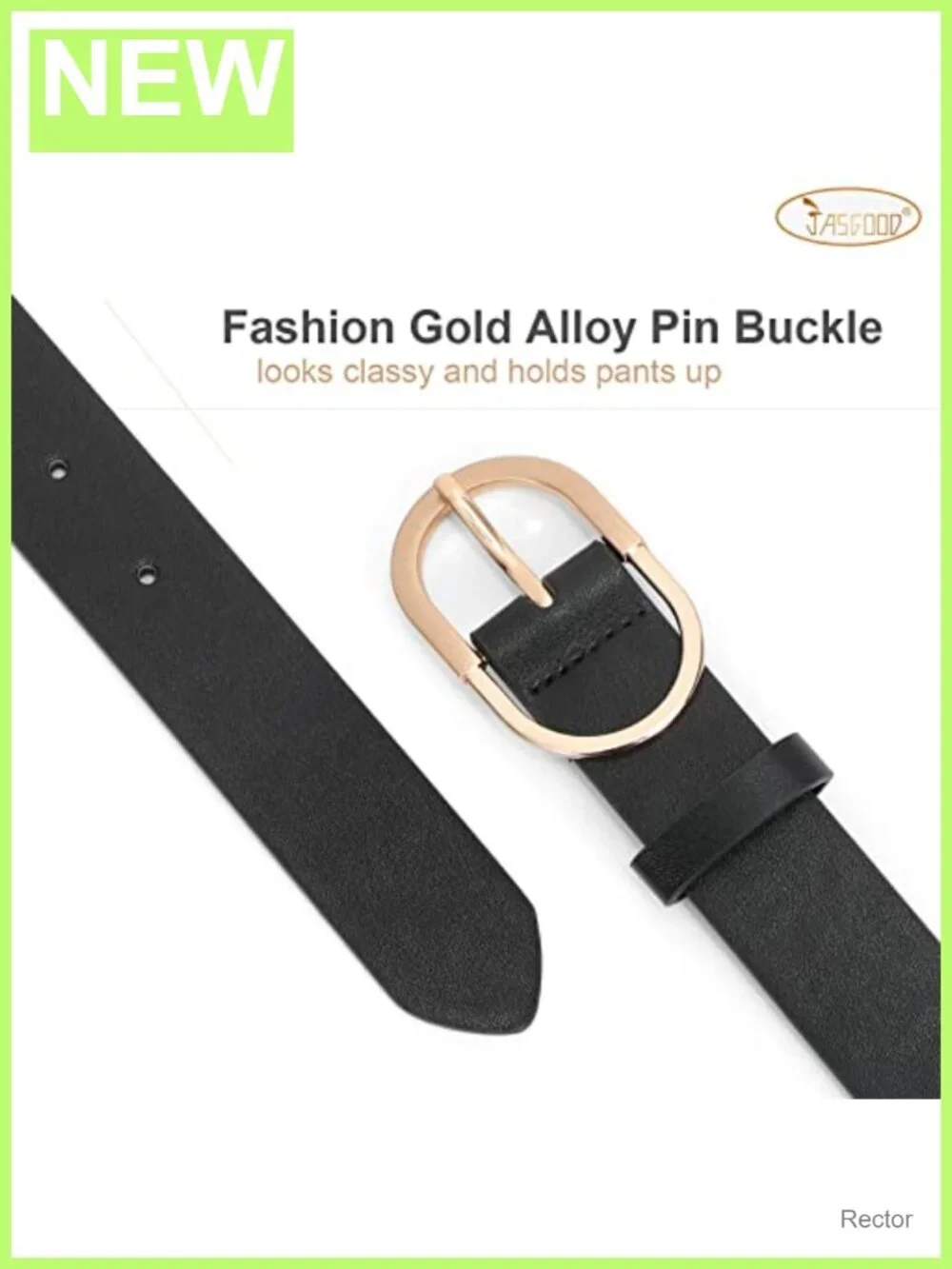 Women's PU Leather Belt with Gold Buckle, Stylish Waist Belt for Jeans & Dresses